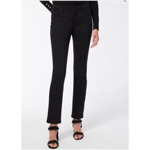 Chico's Girlfriend Straight Leg Jeans US‎ Size 8 Black Denim Slimming Fit